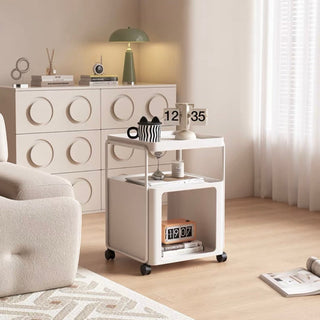 Square storage wagon with castersin  side table