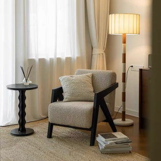 Black Wave Leg Round Compact Side Table