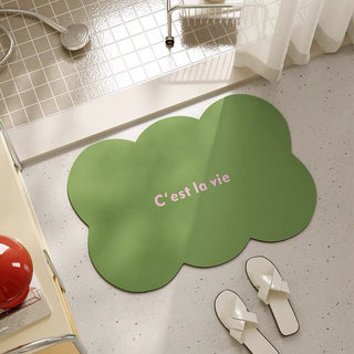 Simple Lettering Color Wave Bath Mat 50x80cm  Quick Drying