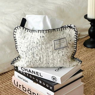 Tweed stitch knit tissue case cover hanging