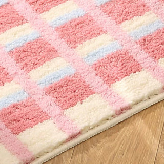 Colorful Check Absorbent Bath Mat  50 x 80 cm Door Entrance Mat Non-slip