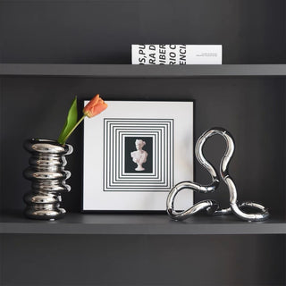Metallic Silver Wavy Object Ornament
