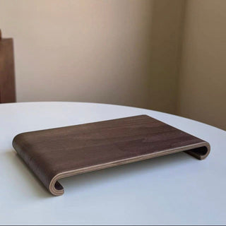 Simple Wood Accessory Tray Plate Brown