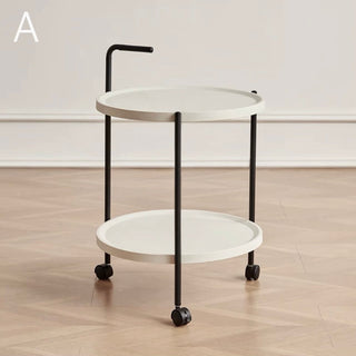 Handle Castered Round Side Table Wagon