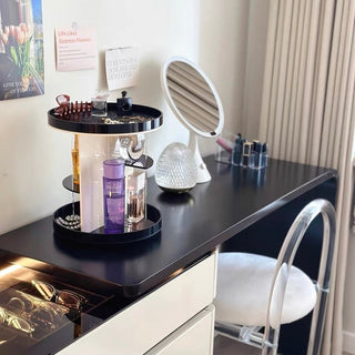 360 Degree Rotating Acrylic Round Cosmetic Storage Rack Makeup and Perfume Storage Tray