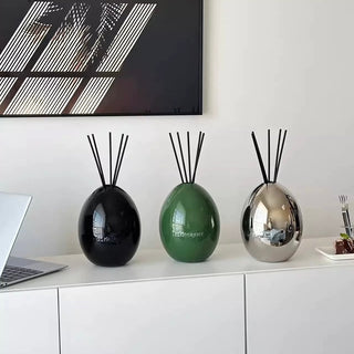 Egg motif ceramic diffuser container refillable bottle