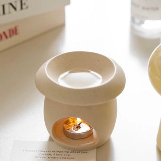 Mushroom-shaped ceramic aroma pot candle holder