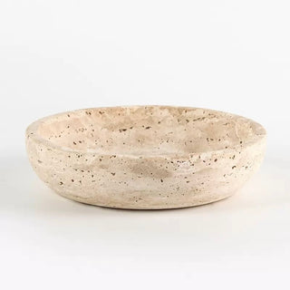 Travertine Round Natural Tray Natural Marble