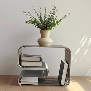 Silver Metal N-type Storage Rack Side Table Magazine Rack Wire