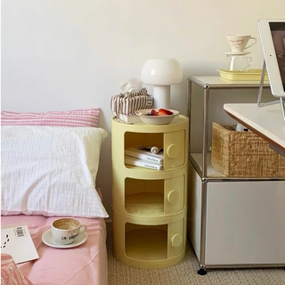 Round Three-Tier Storage Cylindrical Rack Side Table