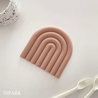 Rainbow-shaped silicone coaster pot holder