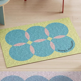 Colorful polka dot entrance mat 50 x 80 cm for removing mud.