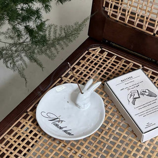 Rabbit motif incense holder tray incense stand