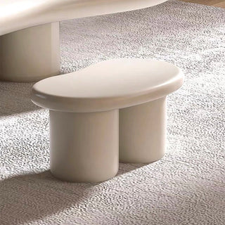 Cloud-based White Cream Stool Chair Side Table