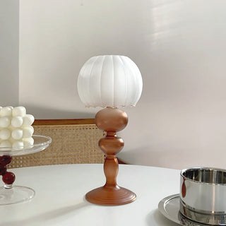 Matte Color Glass Candle Holder Brown