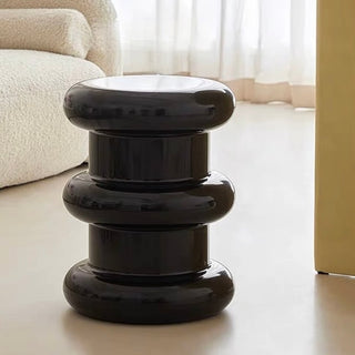 Chubby Round Three-Tier Side Table Stool   in