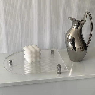 Legged Striped Acrylic Tray