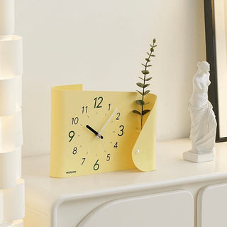 Unique Clock with Vase   Table Clock with Single Flower Vase