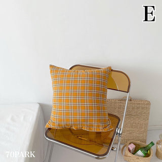 Color Check Pattern Cushion Cover