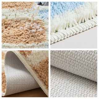 Colorful Grid Absorbent Bath Mat  50 x 80 cm Door Mat Entrance Mat Non-Slip