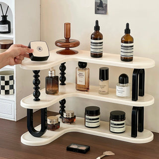 Monochrome Three-tier storage corner rack Cosmetics Perfume storage Display rack