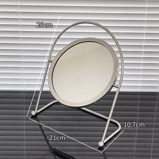 Iron Frame Round Rotating Mirror  Tabletop Mirror