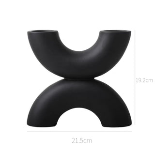 Semicircular X-shaped Art Ceramic Flower Vase