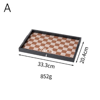 Black Iron Checkerboard Tray   in  and 2 Sizes  Storage