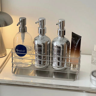 Stainless steel simple basket silver dish drainer small item storage.