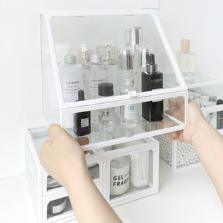 piece set Clear White Cosmetic Storage Box