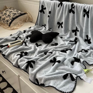 Blue Ribbon Pattern Stitch Blanket 150x200cm Lap Blanket