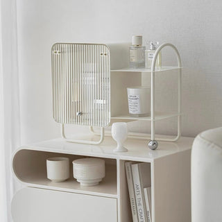 Slide-lid double-layer cosmetic and perfume storage rack