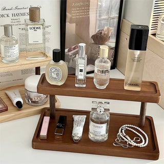 Wood Two-Tier Storage Display Rack  Perfume Storage