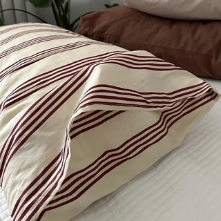 Brown Stripe Duvet Cover Set  Bed Cover