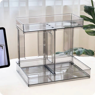 Rectangular Simple Tabletop Two-Tier Cosmetic Storage Rack