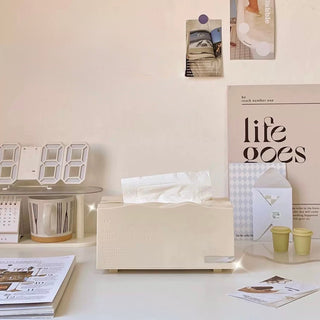 Wavy Cream Color Tissue Case Tissue Box