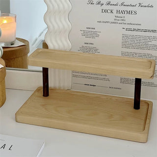 Wood Two-Tier Storage Display Rack  Perfume Storage
