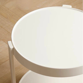 Two-tiered round side table with castersin .