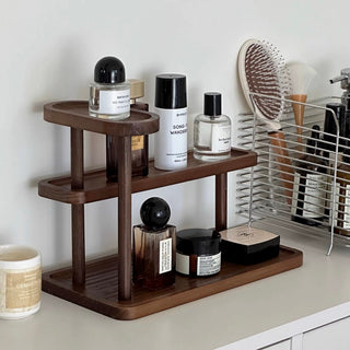 Wood Multi-tiered Storage Display Rack Perfume Storage Cosmetics Storage