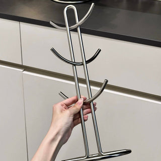 Silver Simple Cup Stand Rack Storage Mug Tree