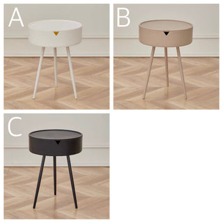Storage-equipped Simple Round Side Table   in
