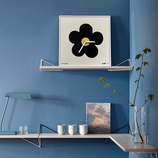 Flower motif square wall clock flower