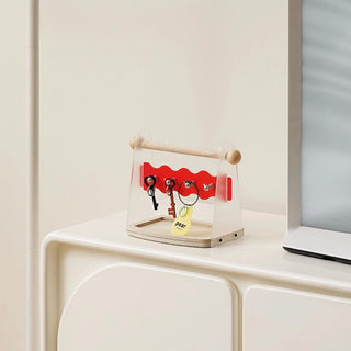 Handle-equipped Wave Accessory Key Stand Tray  Storage Tray for Small Items