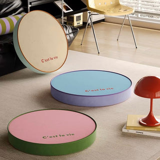Simple Lettering Color Round Cushion