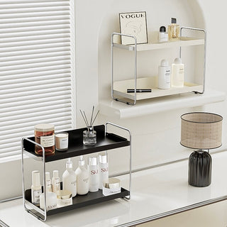 Iron Silver Frame Two-Tier Cosmetic Storage Rack