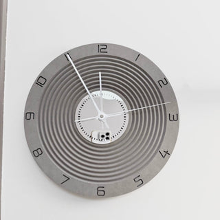Matte Gray Mirror Round Clock  Wall Clock