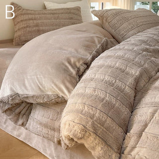 Faux Fur Velvet-like Winter Duvet Cover Set