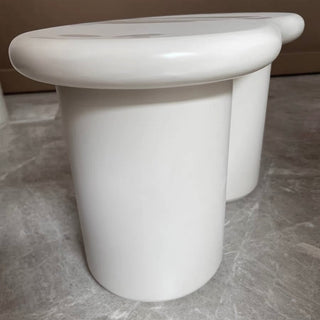 Cloud-based White Cream Stool Chair Side Table
