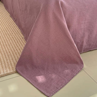 Mauve Pink Stripe Soft Cotton Duvet Cover Set   Bed Cover  All Seasons  Year-Round
