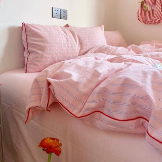 Colorful Stripe Cotton Duvet Cover Set